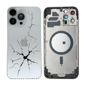 Vitre arrière, Coque - Châssis Vide iPhone 14 Pro Max Blanc (Origine Demonté) - Cassé, prix de gros.