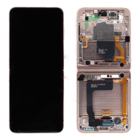 Screen, Display - Samsung Galaxy Z Flip 4 5G Rose Gold Screen + Frame (Original Refurbished), wholesale price