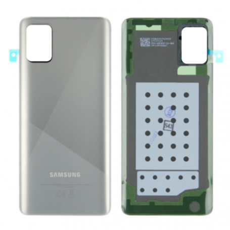 Dos, Remplacement, Coque - Vitre arrière Samsung Galaxy A51 (A515F) Prism Argent sans Contour Lentille (Original Démonté) - Grad