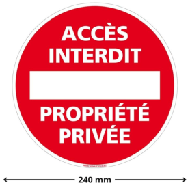 Warning Sign, Prohibition Sign - Signage - Private Property No Access Sign - 240 mm, PVC Plastic, wholesale price