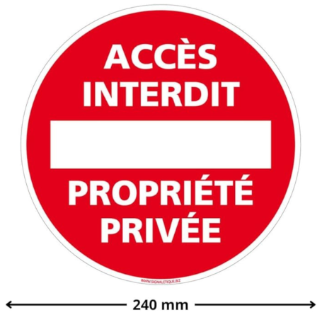 Warning Sign, Prohibition Sign - Signage - Private Property No Access Sign - 240 mm, PVC Plastic, wholesale price