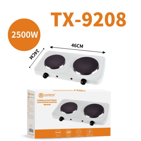 Cooktop, Induction Stove - Portable Electric Hob – Dual Cooking Zone 2500W CIAOBOSI TX-9208 -White, wholesale price