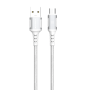 Cable, Charger - Braided USB-A/Micro 18W 1M Charging Cable XSSIVE XSS-BR-AM-W 1M - White, wholesale price