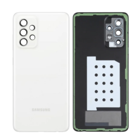 Vitre arrière, Dos - Vitre Arrière Samsung Galaxy A52 (A525F) Sans Contour Lentille Blanc (Original Démonté) - Grade A, prix de 