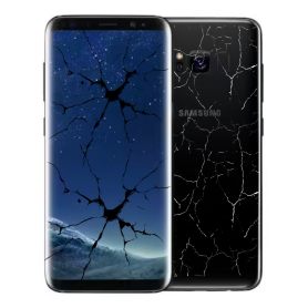Smartphone, Téléphone, Écran, Vitre arrière - Samsung Galaxy S8 64 Go - Noir (Ecran + Vitre Arr HS), prix de gros.