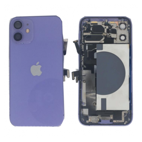 Back Cover, Rear Cover - Back Cover Housing iPhone 12 Mini Purple - Charging Connector without Battery (Original Disassembled) G