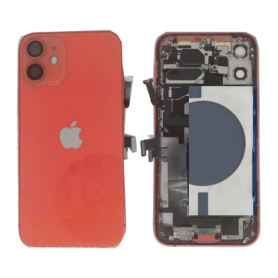 Back Glass, Rear Cover - Back Cover Housing iPhone 12 Red - Charging Connector without Battery (Original Unmounted) Grade AB, wh