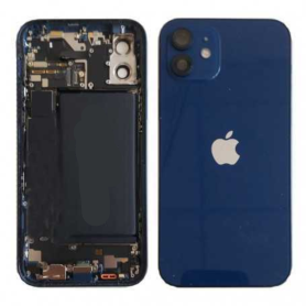 Back Glass, Rear Cover - Back Cover Housing iPhone 12 Blue - Charging Connector without Battery (Original Disassembled) Grade B,
