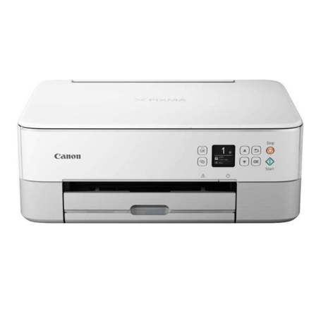 Imprimante, Copieur, Scanner - Imprimante Canon PIXMA TS5350S Blanche - Occasion avec boîte et câble de charge, prix de gros.