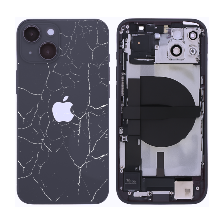Replacement Housing - iPhone 13 Mini Black Complete Chassis - Charging Connector without Battery (Original Disassembled) - Broke
