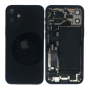 Back Glass, Rear Cover - Back Cover Housing iPhone 12 Mini Black - Charging Connector + Without Battery (Original Disassembled) 