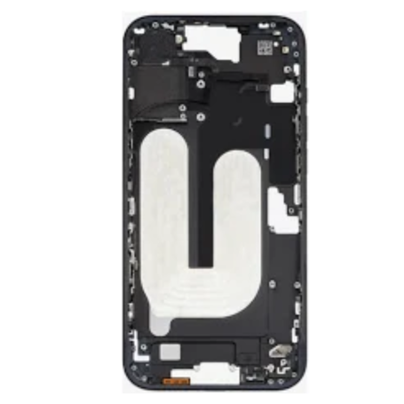 Pièce détachée, Composant - Chassis iPhone 16 sans Vitre Arrière sans Batterie Noir (Origine Demonté) Grade B, prix de gros.