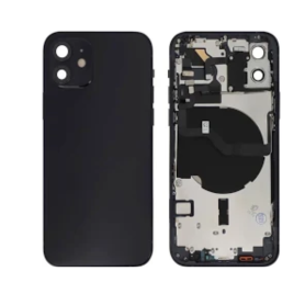 Back Cover, Rear Housing - iPhone 12 Black Complete Chassis - Without Charging Connector without Battery (Original Disassembled)