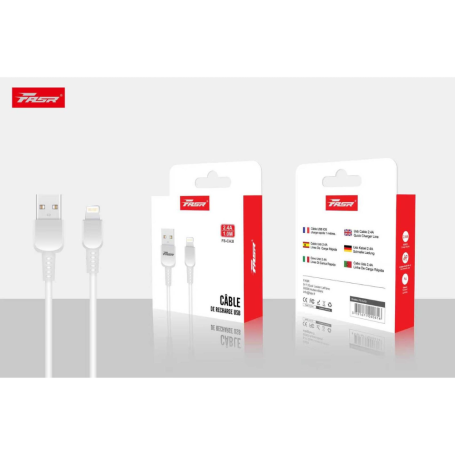 Charger, Connector - FASR FS-CA3I USB / Lightning 2.4A Cable - 1M - White, wholesale price