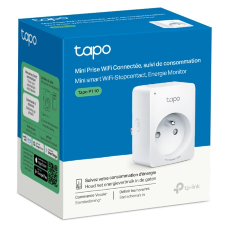 Appareil Domotique, Smart Plug - Mini Prise Connectée WiFi avec Suivi de Consommation Énergétique TP‑Link Tapo P110, prix de gro