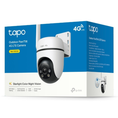 Surveillance, Sécurité - Caméra de sécurité 4G LTE extérieure panoramique/inclinable avec 1080P Full HD Détection IA TP-Link Tap