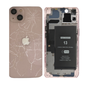 Repair Parts - iPhone 13 Complete Chassis Pink - Without Charging Connector + Battery (Original Disassembled) Broken, wholesale 