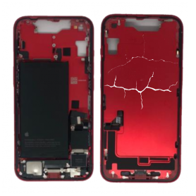 Smartphone Parts - iPhone 14 Chassis Red - Charging Connector without Back Glass and Battery (Original Removed) - Broken, wholes