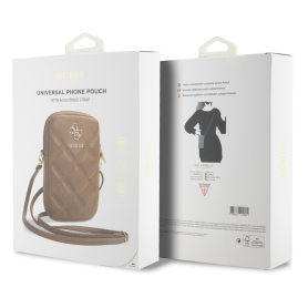 Étui, Housse - Pochette pour téléphone portable Zip PU Quilted 4G Guess GUWBZPSQSSGW – Marron, prix de gros.