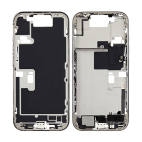 Back Housing - iPhone 16 Pro Max Rear Chassis without Rear Glass without Battery Titanium White (Original Disassembled) Grade A,