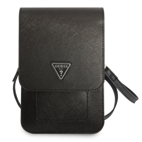 Étui, Protection - Pochette pour téléphone portable Saffiano Triangle Guess GUWBSATMBK – Noir, prix de gros.