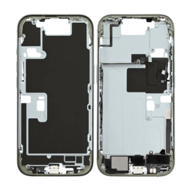 Châssis, Structure - Châssis iPhone 16 Pro Max sans Vitre Arrière sans Batterie Titane Naturel eSIM US (Original Démonté)