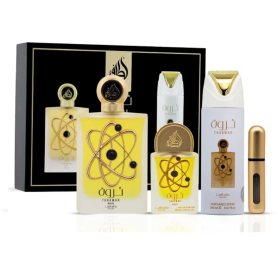 Fragrance Set - Lattafa Pride Tharwah Gold 3-piece gift set: 100ml Eau de Parfum + 20ml Eau de Parfum + 200ml Deodorant, wholesa