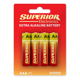 Batteries, Accus - Piles Alcalines Micro AAA/LR03 4 Pcs - Superior Electronics SUPBA001, prix de gros.