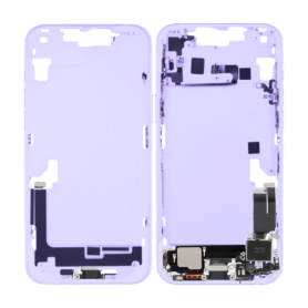 Coque, Équipement - Châssis iPhone 14 Violet sans Vitre Arrière sans Batterie (Origine Demonté) - Grade AB, prix de gros.