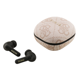 Earbuds, Headphones - Wireless Bluetooth Earphones Charging Case PU Type-C with Logo 4G GUESS GUTWST3P4EGP - Rose, wholesale pri