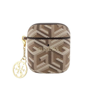 Cover, Sleeve - Protective Case for AirPods/AirPods 2 Cube Charm Classic Logo GUESS GUA2PGCE4CW - Brown, wholesale price
