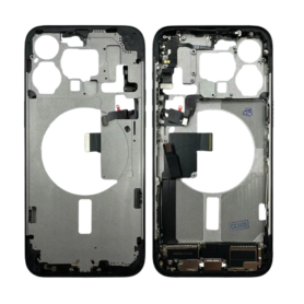 Replacement Frame - iPhone 15 Pro Max chassis without back glass or battery Titanium Black eSIM US (Original disassembled) Grade