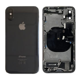 Back Glass, Rear Cover - copy of Back Cover Housing iPhone X Black - Charging Connector + Without Battery (Original Disassembled