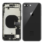 Back Cover, Rear Panel - Complete iPhone 8 Plus Black Chassis - Charging Connector without Battery (Original Disassembled) Grade