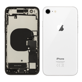 Back Cover, Rear Panel - Complete iPhone 8 Plus Black Chassis - Charging Connector without Battery (Original Disassembled) Grade