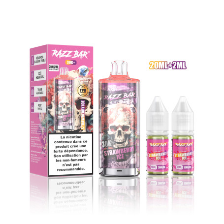Vape, Disposable - RAZZBAR 30K+ Puffs - Strawberry Ice, wholesale price