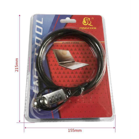 Sécurité, Antivol - Cadenas pour ordinateur portable à combinaison 4 chiffres 1,8m - Noir, prix de gros.