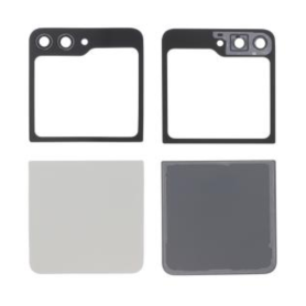 Back Glass, Rear Cover - Complete Rear Glass for Galaxy Z Flip5 (F731B) Cream (No logo), wholesale price