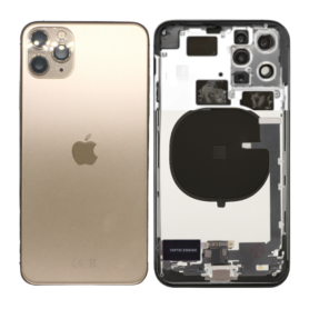 Back Glass, Rear Cover - Back Cover Housing iPhone 11 Pro Gold - Charging Connector without Battery (Original Dismantled) Grade 
