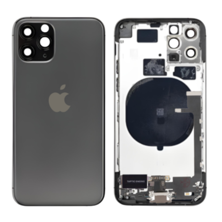 Rear Cover, Back Glass - Back Cover Housing iPhone 11 Pro Black - Charging Connector without Battery (Original Dismantled) Grade