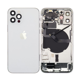 Back Glass, Rear Cover - Back Cover Housing iPhone 12 Pro Max White - Charging Connector without Battery (Original Disassembled)