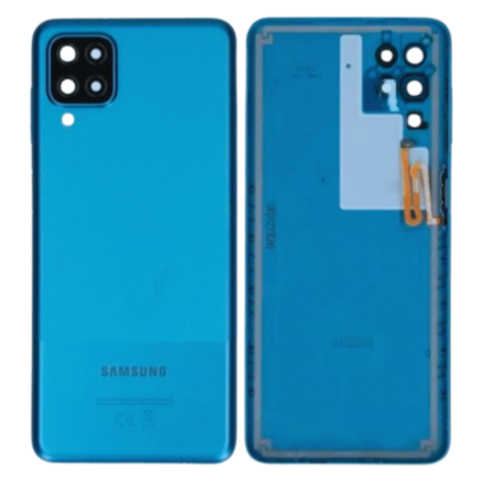 Dos, Couvercle - Vitre arrière Samsung Galaxy A12 Sans Contour Lentille Bleu (Original Démonté) - Grade B, prix de gros.