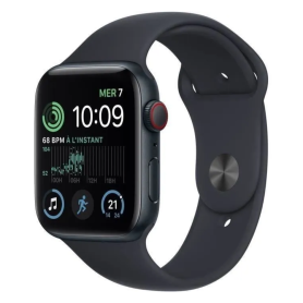 Montre, Accessoire - Montre Connectée Apple Watch Series SE 2 Cellulaire 44mm Aluminium Minuit Avec Bracelet Sport M/L - Neuf, p