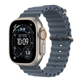 Montre intelligente, Smartwatch - Montre Connectée Apple Watch Ultra 3 Cellulaire 5G 49mm Titane Noir avec Bracelet Océan - Neuf