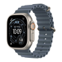 Montre intelligente, Smartwatch - Montre Connectée Apple Watch Ultra 3 Cellulaire 5G 49mm Titane Noir avec Bracelet Océan - Neuf