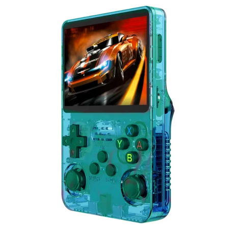 Gaming Console, Handheld Console - R36s Mini Portable Video Game Console with 3.5" IPS Screen and 64GB Storage - Green, wholesal