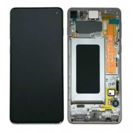 Screen - Samsung Galaxy S10 Display (G973F) White + Chassis (Original Disassembled) - Grade A, wholesale price