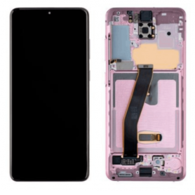 Display, Screen - Samsung Galaxy S20 4G/5G (G980/G981) Pink + Frame (Original Disassembled) - Grade B, wholesale price