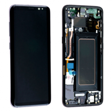 Écran, Display - Ecran Samsung Galaxy S8 (G950F) Noir + Châssis (Original Démonté) - Grade B, prix de gros.
