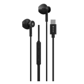 Earbuds, Headphones - Wired Metal Type-C Earphones Devia Smart Series M2 EM111 - Black, wholesale price